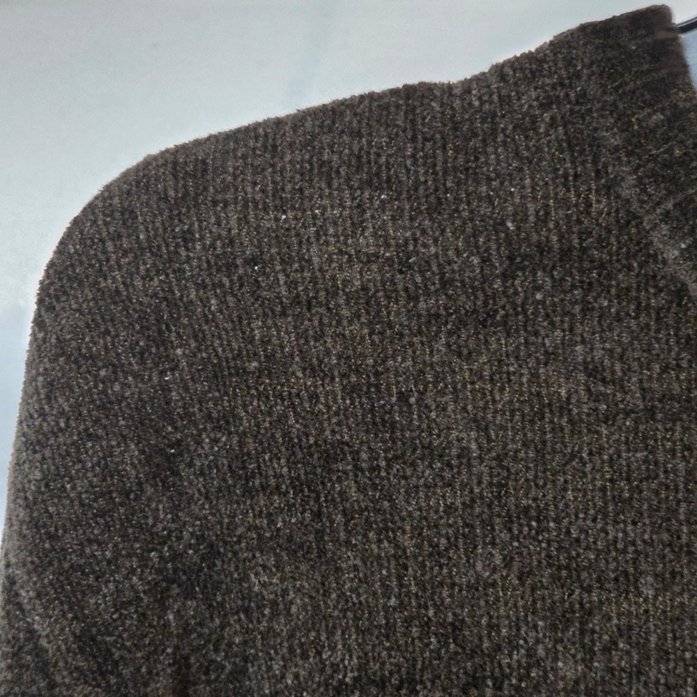 Vintage Geoffrey Beene Mens Large Chenille Argyle Sweater Brown Grey Crewneck - Picture 2 of 10